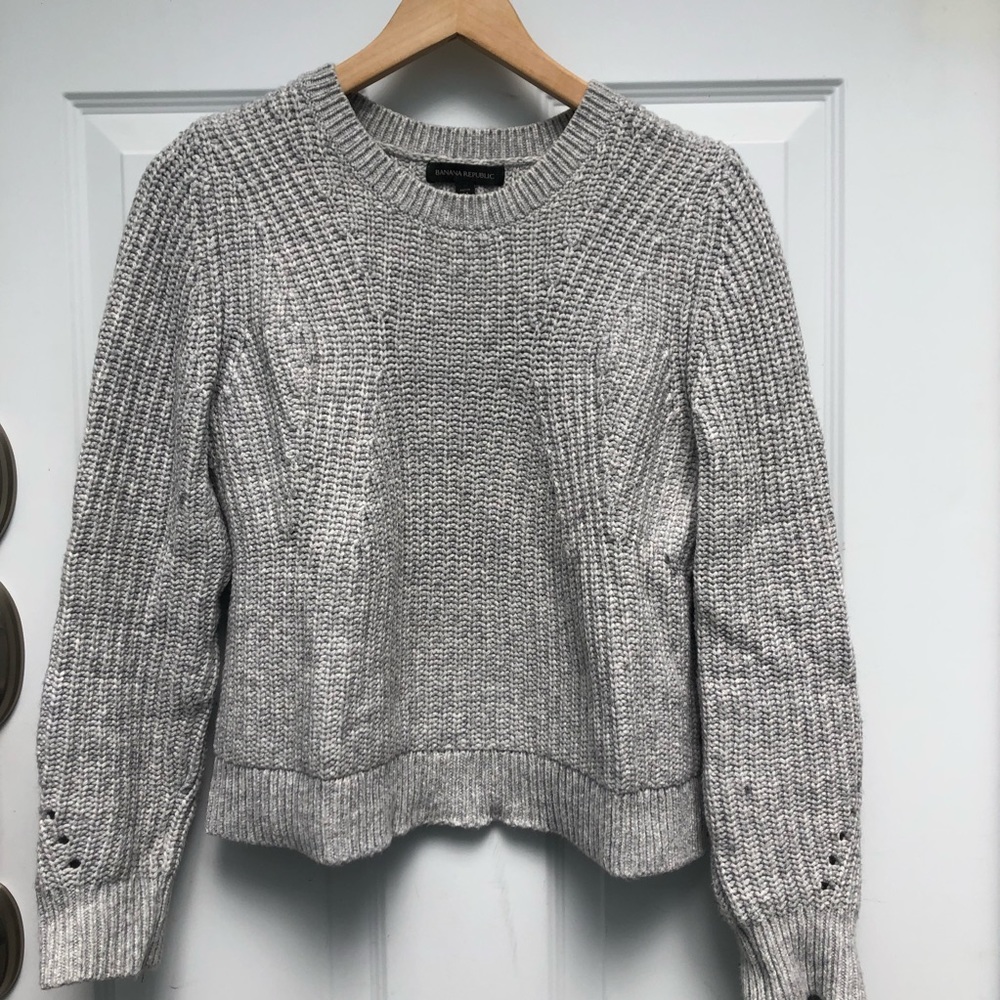 Banana Republic pointelle chunky knit sweater - Picture 2 of 7
